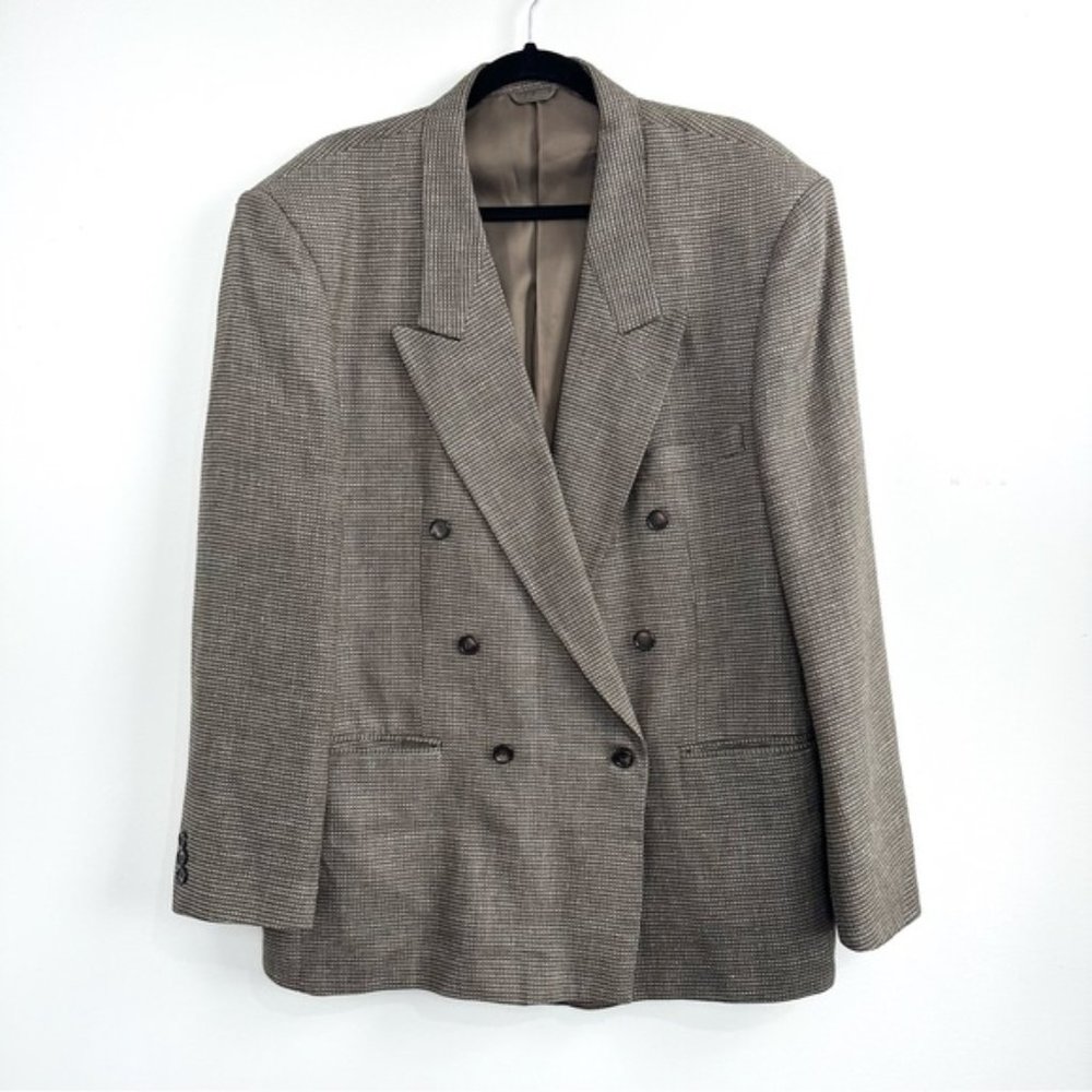 Vintage Yves Saint Laurent Wool and Silk Blend Double Breasted Blazer